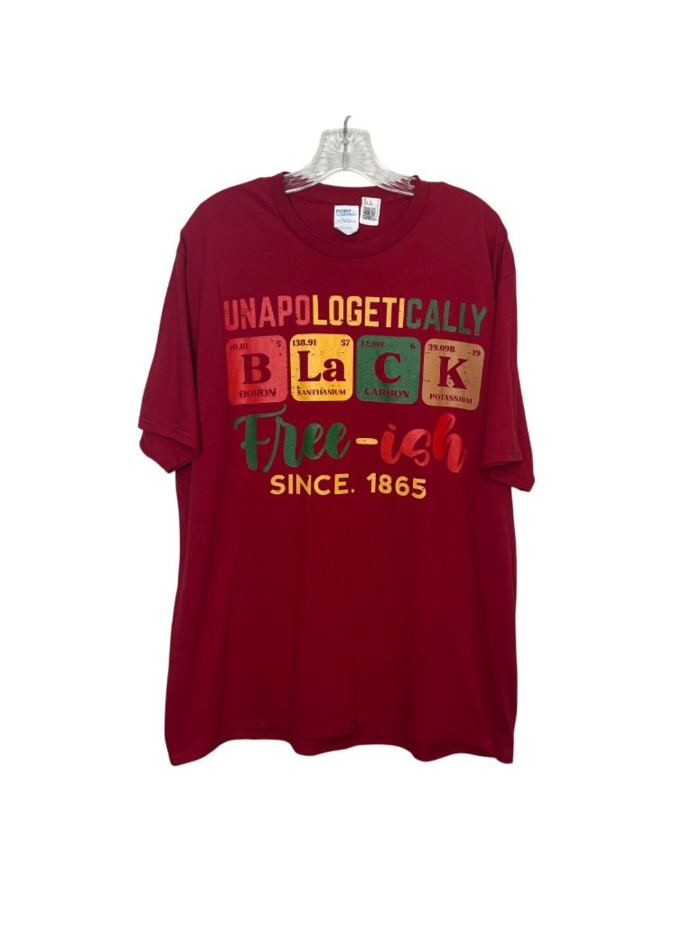 Unapologetically Black Free-Ish Graphic Tshirt Mens XL Cranberry Red